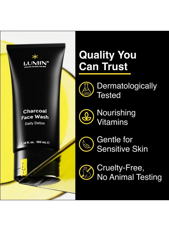 LUMIN Lumin Charcoal Face Wash for Men Skincare - Daily Detox, Hydrating Face Cleanser, Removes Impurities, Exfoliates, Unclogs Pores, Controls Oil, Soothes Irritation, All Skin Types, 1 Pack - Image 5