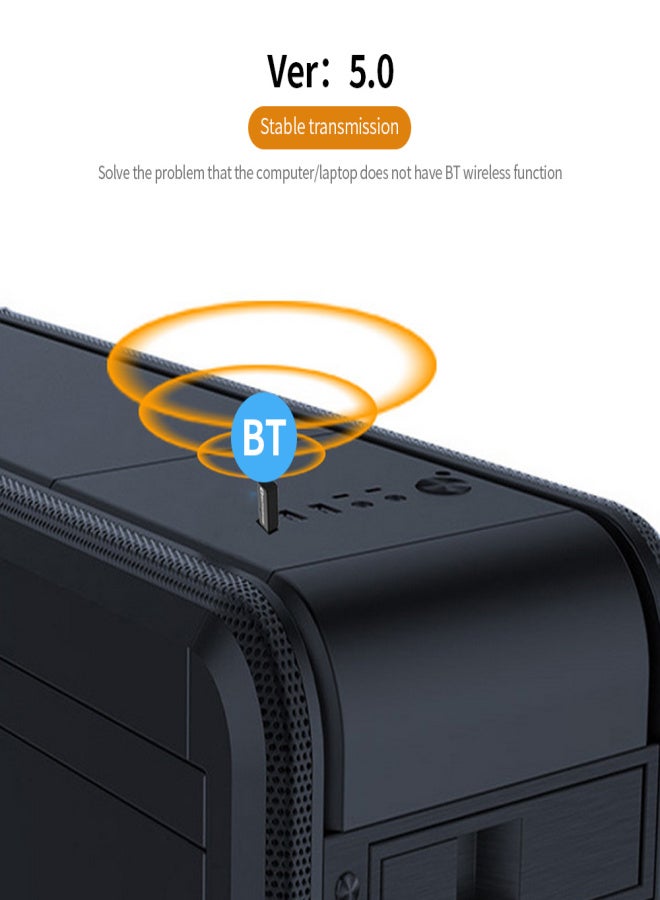 T7 USB Wireless Audio Transmitter BT 5.0 PC Music Transmitter Mini USB Receiver for Windows 7/8/10 XP 32/64 bit Linux Black - Image 4
