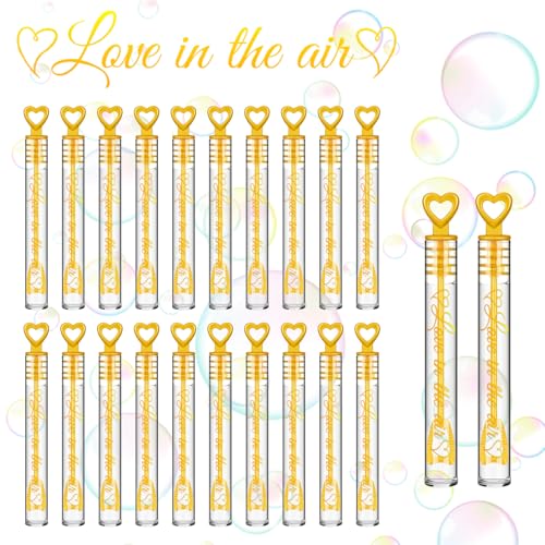 Mhtdet 120 Pcs Mini Wedding Bubble Wands HeartShaped Bubble Wands Bulk Wedding Favors for Guests SendOff Party Supplies for Valentines Day Anniversaries Celebrations and Graduations - Image 1