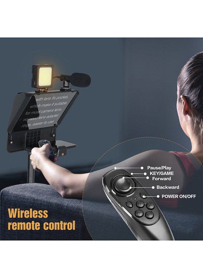 ANDOER - Andoer A10 Portable Smartphone DSLR Camera Teleprompter Prompter with Phone Holder Remote Control for Video Recording Live Streaming Interview Stage Presentation Speech - Image 1