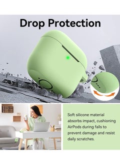 Generic Compatible With Airpods 4 Case Cover - 2024 Airpod 4th Generation Soft Silicone Case with Lanyard and Keychain for Women, Shockproof Drop Protection Scratch Resistant Cute (Green)  - Image 3