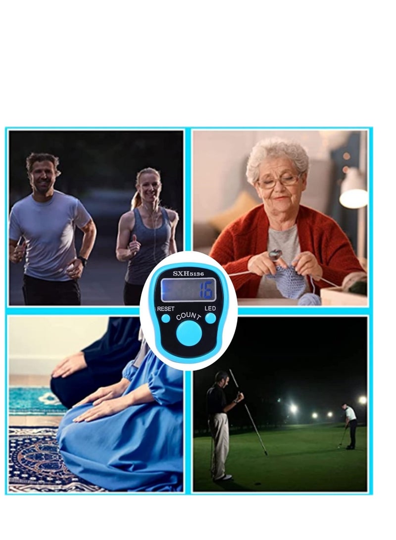 مسبحة رقمية إلكترونية صغيرة بشاشة LCD  ضغط يدوي للأصابع للتسبيح | مسبحة متعددة الألوان | عداد رقمي لجرد الحضور وممارسة - Image 3