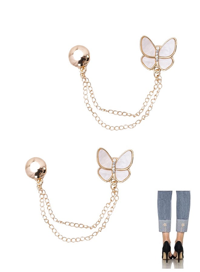 مشبكين مغناطيسيين للملابس - مشابك أكمام على شكل فراشة، مثبتات للحاشية قوية للتقصير والتزيين، مناسبة للنساء والفتيات - Image 1