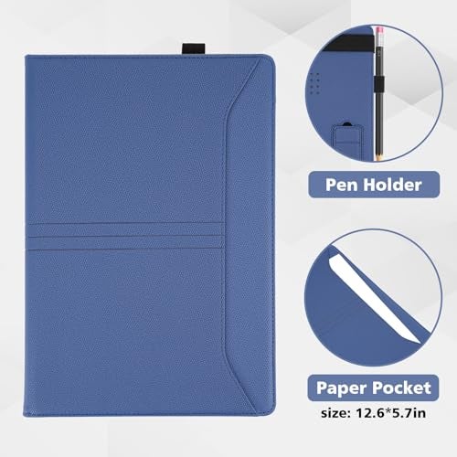 TT TYTX TYTX MacBook Pro Case 13 Inch, PU Leather Laptop Case with Vents and Stand Function, Blue - Image 5