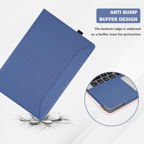 TT TYTX TYTX MacBook Pro Case 13 Inch, PU Leather Laptop Case with Vents and Stand Function, Blue - Image 4