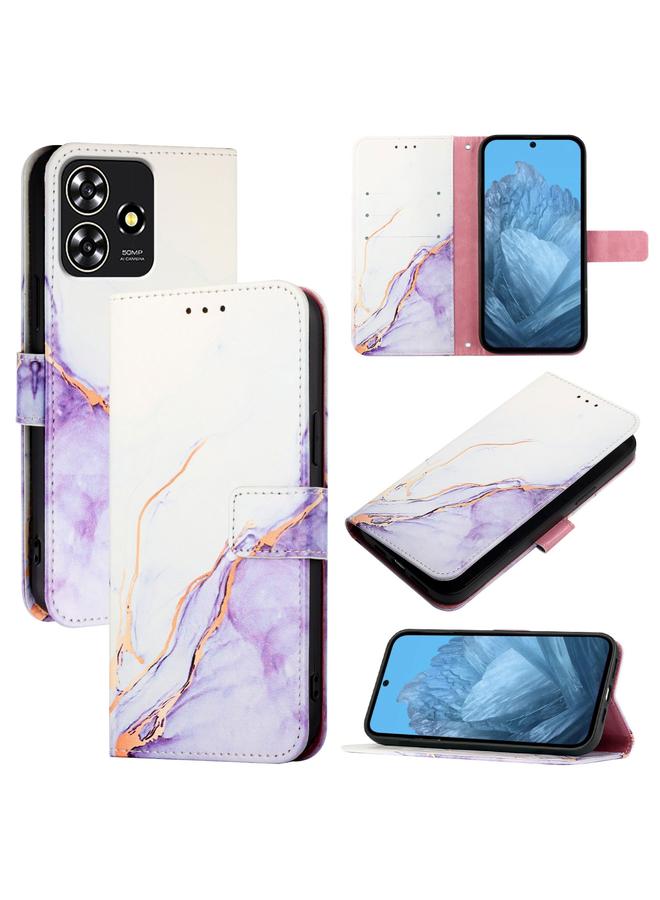 The Bros Case For ZTE Blade A73 4G PT003 Marble Pattern Flip Leather Phone Case