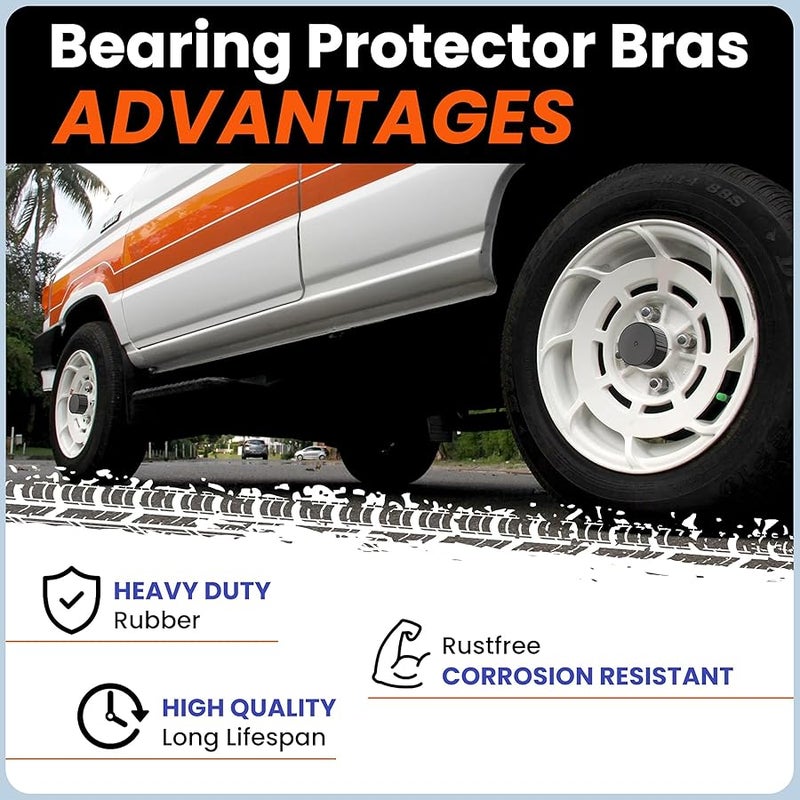 Aifeier ET 1.98 Inch Bearings Buddy Rubber Caps Dust Covers Trailer Wheel Bearing Protector Replacement for Bearing Partner Bra, Black Bearing Buddy Bras (2 Pack) - Image 4