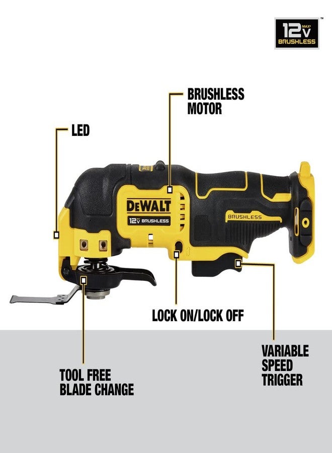 ديوالت أداة اهتزازية لاسلكية DEWALT XTREME 12V MAX بدون فرشاة مع شفرات ومحول، للاستخدام العادي فقط (DCS353B) - Image 3