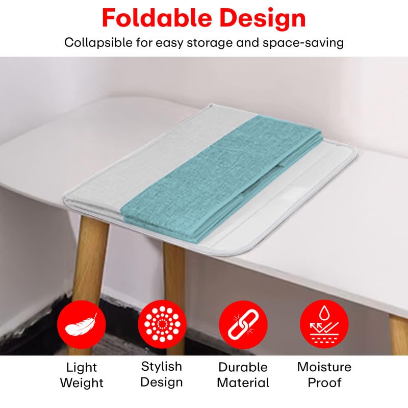 PRIME PICK Line Cloth Storage Box LACKBLUE Large Capacity Foldable Storage Organizer for Clothes Bedding Toys and Seasonal Items Durable Dustproof Waterproof Pack of 3 LACKBLUE - Image 4