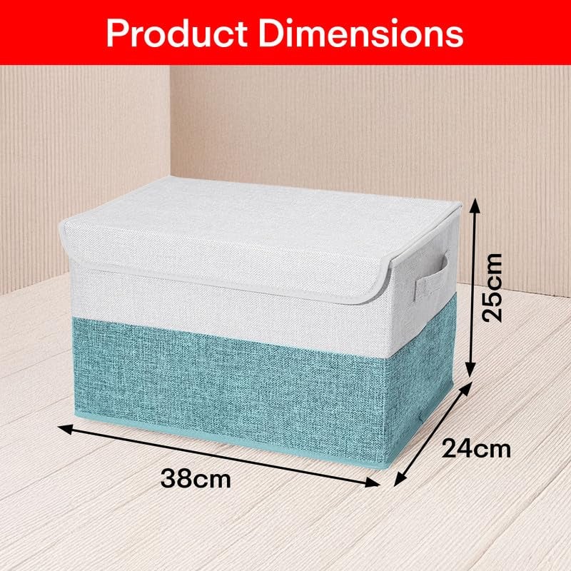PRIME PICK Line Cloth Storage Box LACKBLUE Large Capacity Foldable Storage Organizer for Clothes Bedding Toys and Seasonal Items Durable Dustproof Waterproof Pack of 3 LACKBLUE - Image 2
