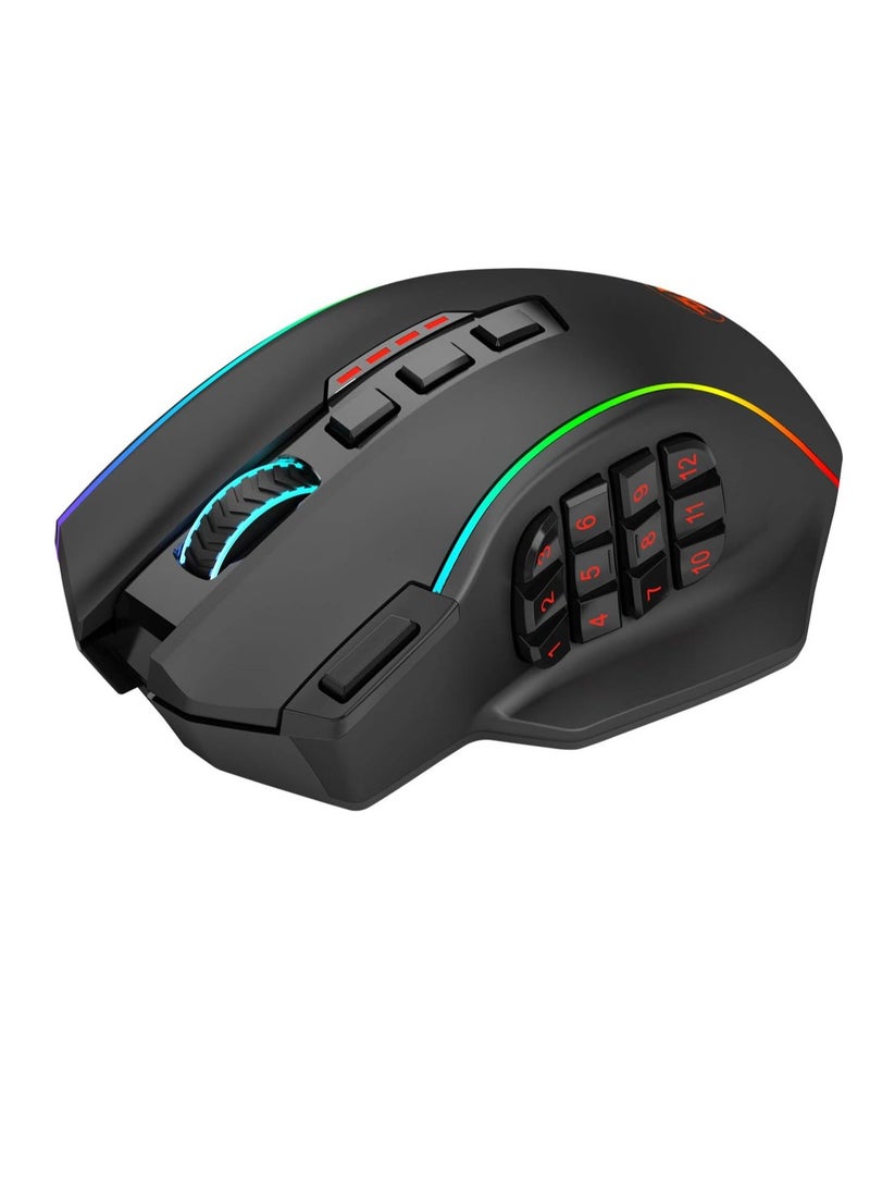 REDRAGON - Redragon M901P-KS Gaming Mouse - 16 Programmable Buttons, 16000 DPI (Wireless, Black) - Image 1