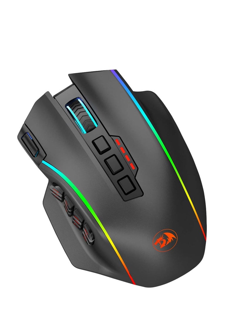 REDRAGON - Redragon M901P-KS Gaming Mouse - 16 Programmable Buttons, 16000 DPI (Wireless, Black) - Image 1
