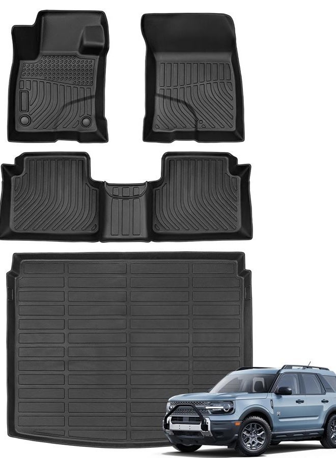 BAMACAR All Weather Floor Mats Cargo Liner for Ford Bronco Sport 2021-2025 Waterproof Nonslip Mats for Front Rear 1st 2nd Row Trunk 2025 2024 2023 2022 for Base Big Bend Badlands Accessories (ONLY for Sport) - Image 1