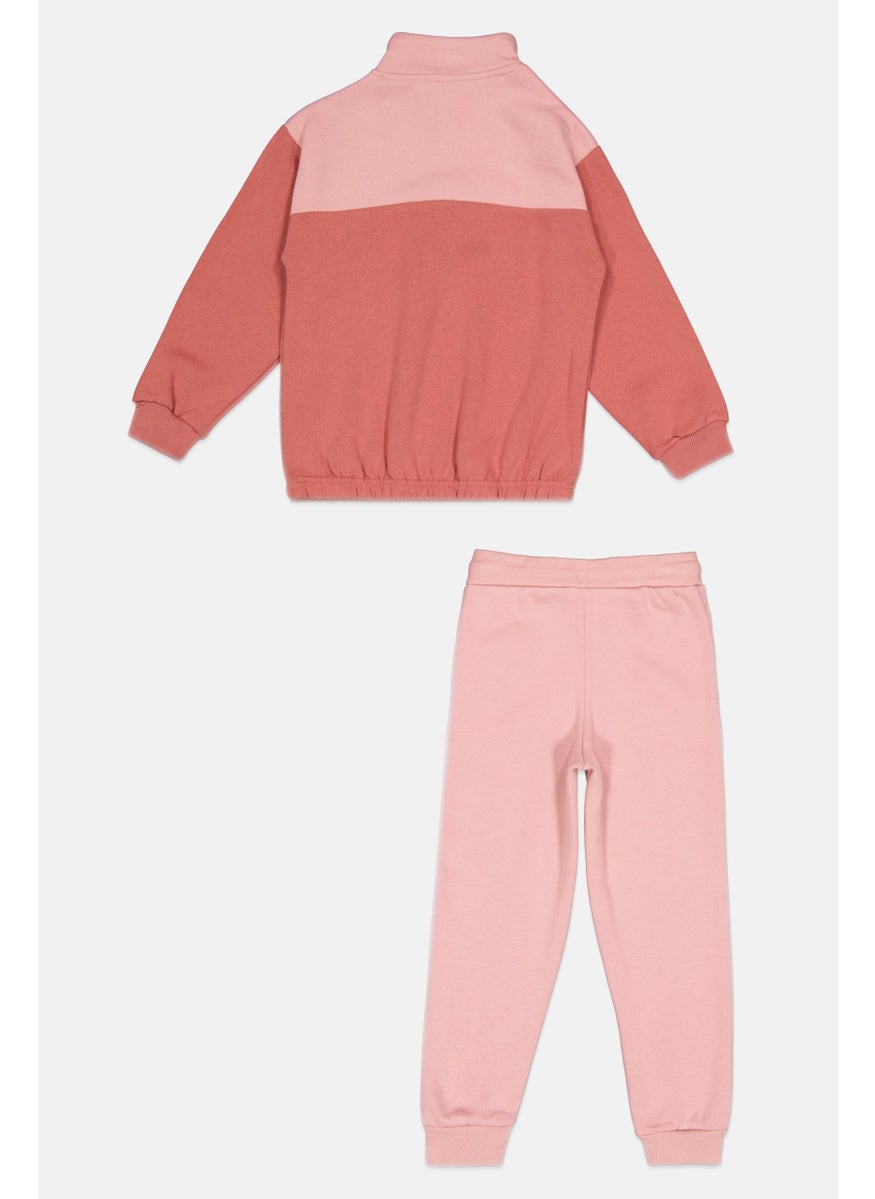 Ellesse Toddlers Girl 2 Pcs Brand Logo Outdoor Tracksuit, Pink  - Image 2