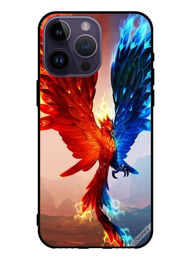 Covernex غطاء واقي لجهاز آبل آيفون 14 برو ماكس بتصميم خلفية نسر ناري ومائي - Image 1