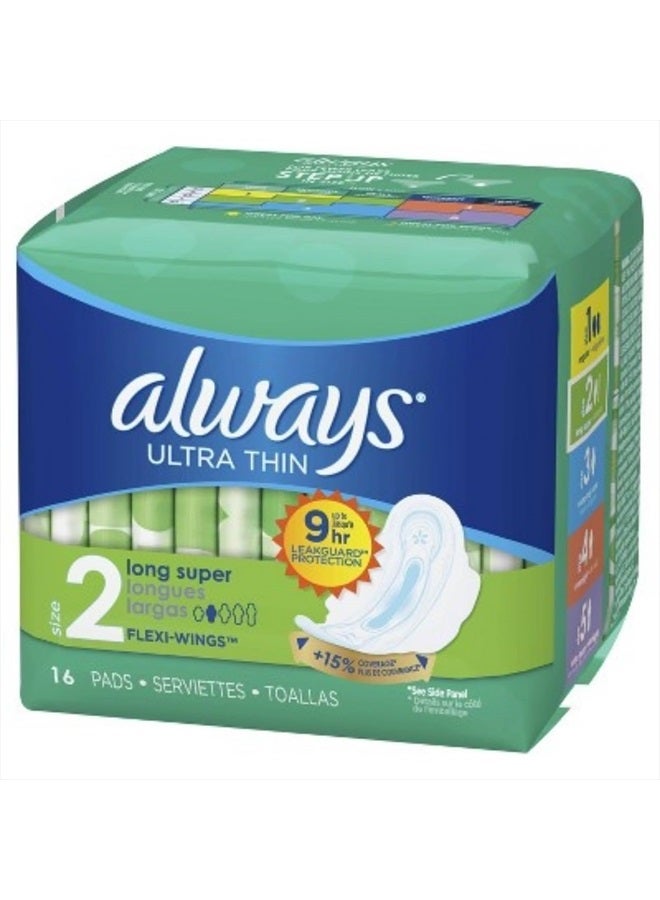 Always فوط رفيعة جداً طويلة/سوبر بأجنحة بدون رائحة، بيضاء، 16 قطعة - Image 3