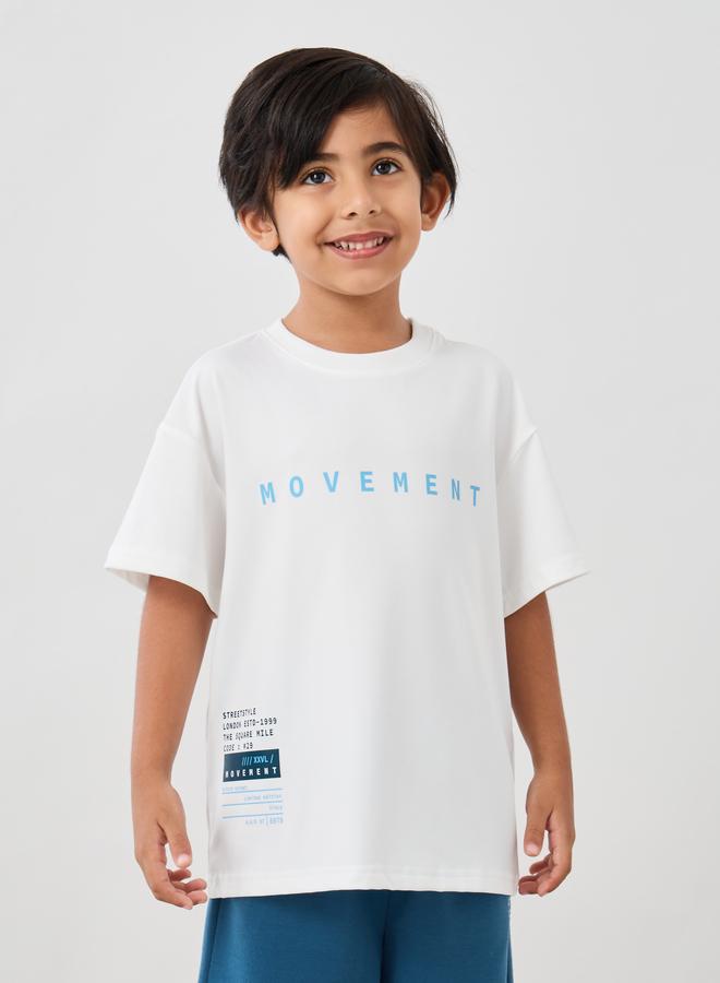 Styli Styli Boys Typography Print Oversized Tee and Shorts Set  - Image 2