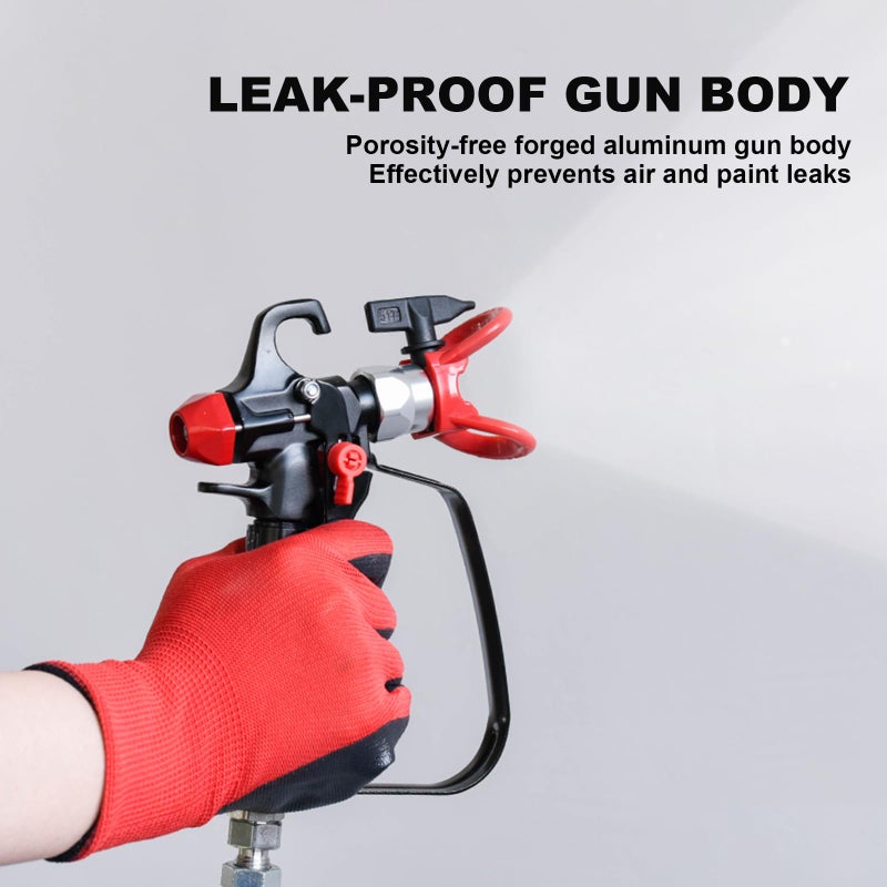 Aeropro Tools Airless Paint Sprayer Gun With 5 Spray Tips & 10 Filters 3600Psi High Pressure Swivel Joint Airless Spray Gun Kit For Home Interior And Exterior Walls Doors Fences (Black) - Image 2