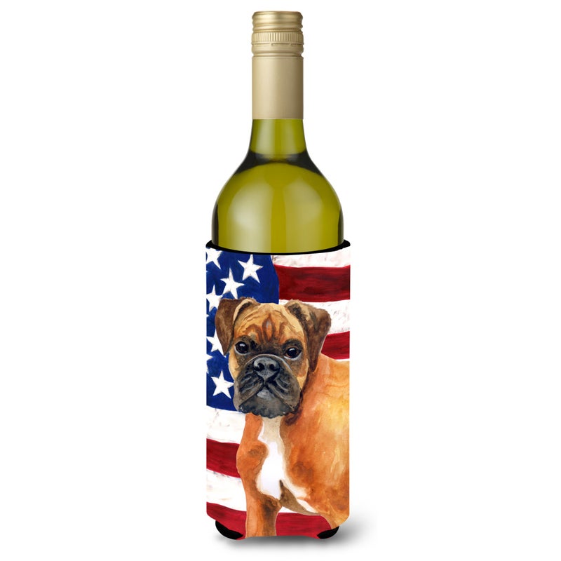 Caroline's Treasures ""Caroline's Treasures German Boxer Patriotic Decorative Bottle Hugger  750ml  Multicolor""