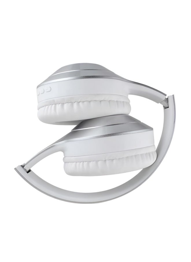 Kisonli A1 High-Quality Bluetooth Headphones with TF and AUX Support - Foldable - 400mAh Battery for 20 Hours - Silver
