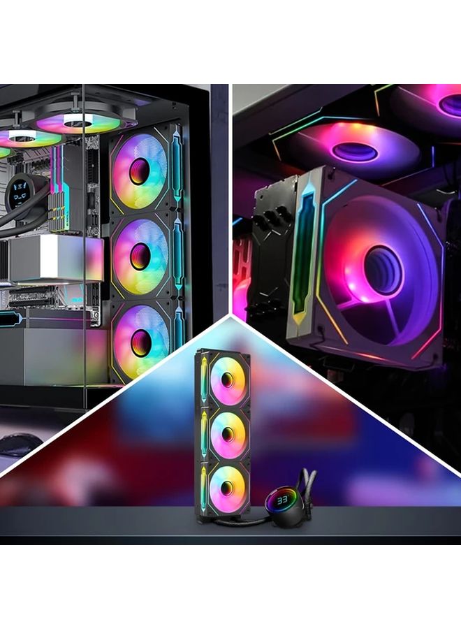 3 قطع مروحة تبريد الكمبيوتر L J4Pro الجيل الرابع 4.72 بوصة ARGB أسود عكسي 5 فولت 3 دبوس - Image 5