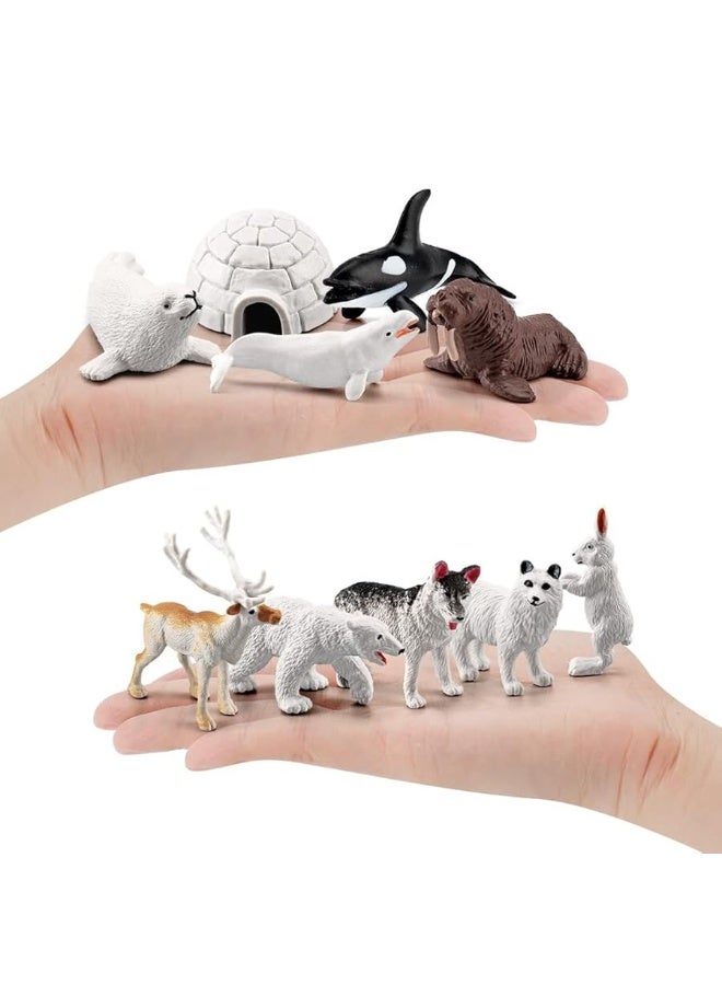 NatureMan 10pcs Arctic Animals Figurines,Mini Arctic Animal Toy Set, Arctic Circle Ocean Sea Animal Figurines Playset for Kids Educational Toys -Cake Toppers - Image 2