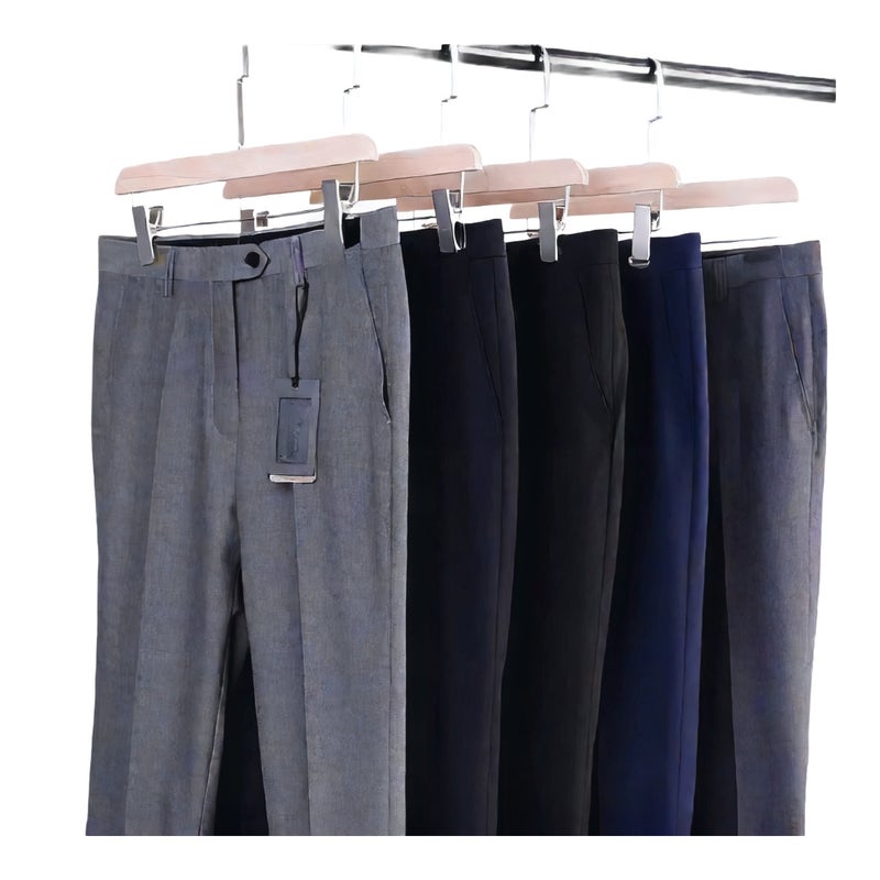Men's Business Formal Trousers with Elastic Waistband for Office - Image 1