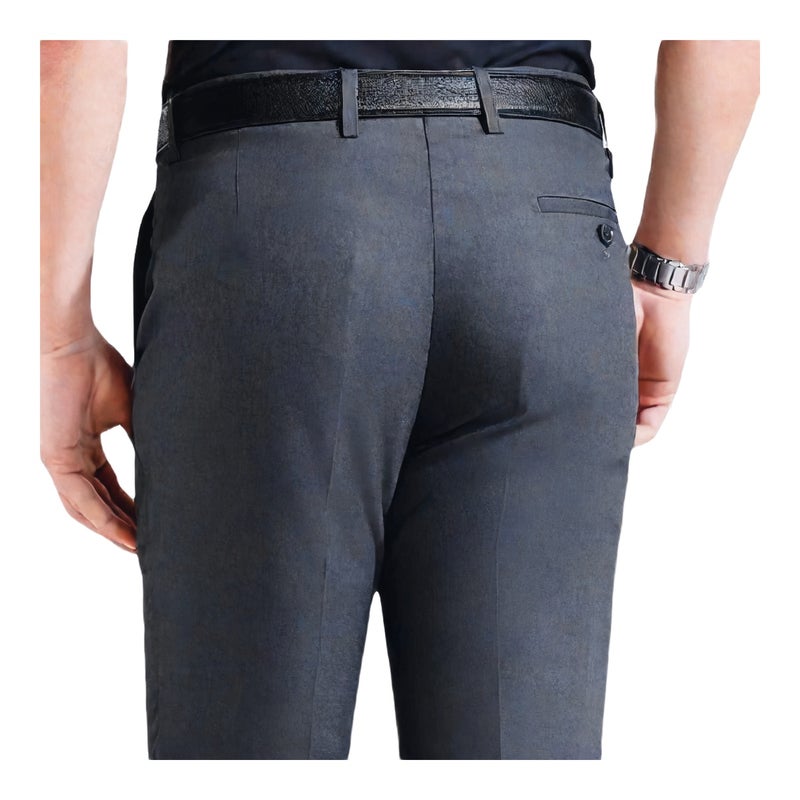 Men's Business Formal Trousers with Elastic Waistband for Office - Image 3