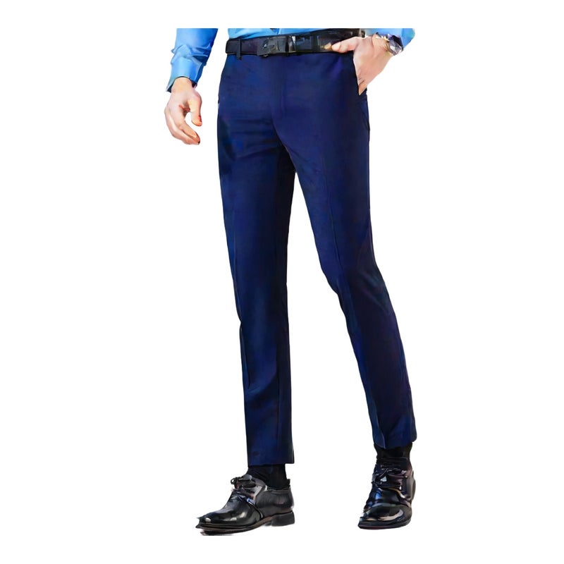 Men's Business Formal Trousers with Elastic Waistband for Office - Image 4