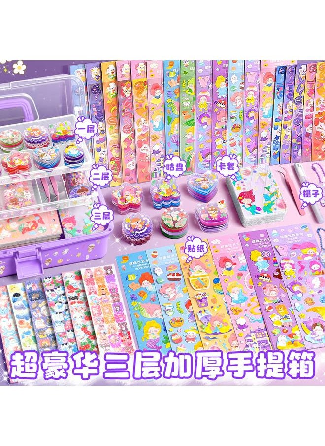 Bluejw Goo Card Sticker Suit Girls Children's Stationery Goo Plate Goo Card Hand Account Material Full Set Of Handmade Material Gift Pack  - Image 3