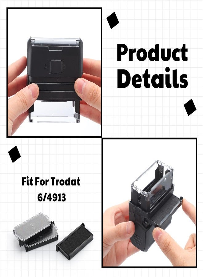 Yaomiao 6 Pieces Replacement Ink Cartridge Compatible with Trodat 6/4913 Printy 4913 Black Refill Ink Pad for Self Inking Stamps - Image 3