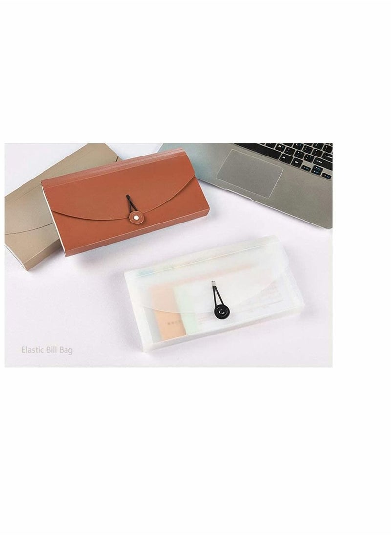 Y&D - 13 Pocket Receipt Folder/Expanding Coupon Currency Organizer with Label/Plastic Check Bill File Storage/Small Accordion Card Ticket Holder Wallet for Office Home (Claret) - Image 1