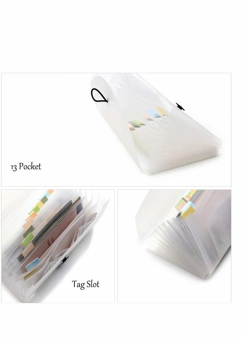 Y&D - 13 Pocket Receipt Folder/Expanding Coupon Currency Organizer with Label/Plastic Check Bill File Storage/Small Accordion Card Ticket Holder Wallet for Office Home (Claret) - Image 1