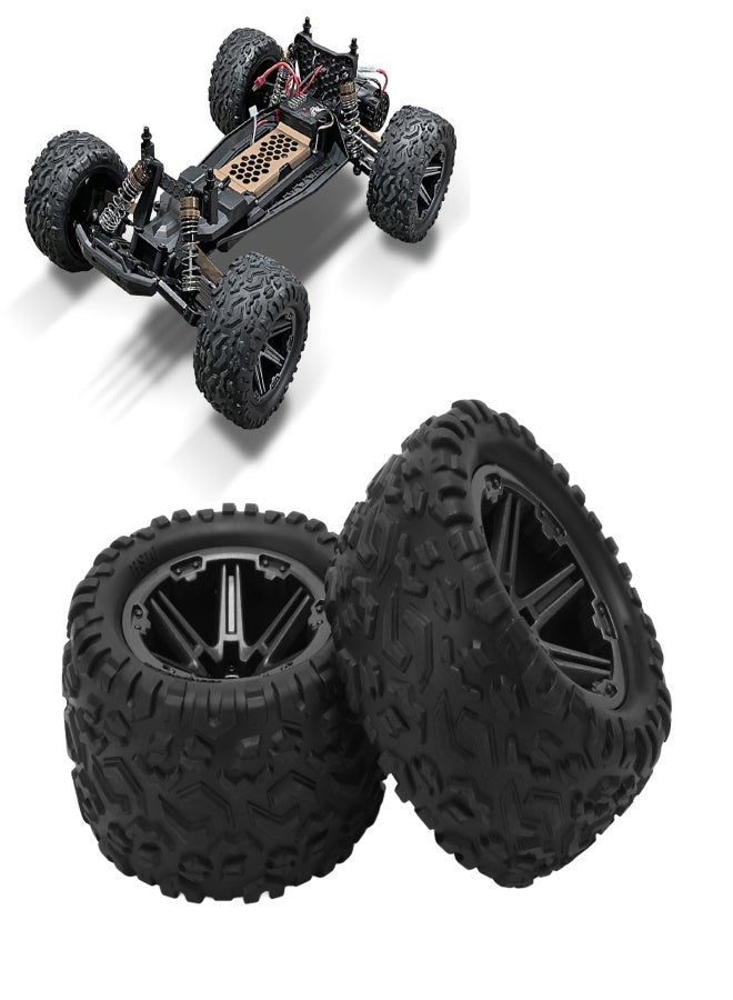 2pcs Remote Control Car Rubber Tyres with Hex Adapter for 1/8 1/10 High Speed Off Road Car Series - Image 2