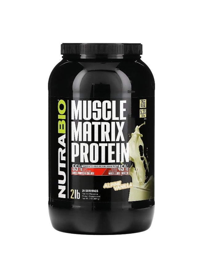 NutraBio NutraBio, Muscle Matrix Protein, Alpine Vanilla, 2 lb (907 g)  - Image 1