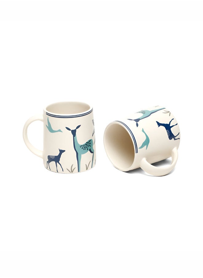 Arrabi The Time Is Always Right To Do Whats Right White Animal Print Ceramic Handmade 6 Piece Mug-220ml - Image 3