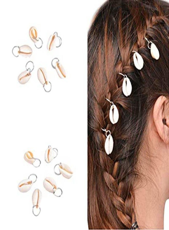 Shivashay Boho Cowrie Shell Hair Cuffs, 8 Piece Set for Braids, Dreadlocks & Twists, Tribal Clip-On Hair Rings for Women & Girls, Perfect for Festivals, Beach & Party Looks - Image 1