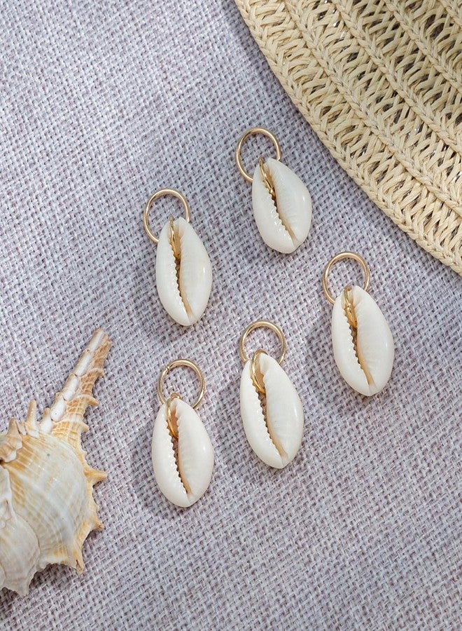 Shivashay Boho Cowrie Shell Hair Cuffs, 8 Piece Set for Braids, Dreadlocks & Twists, Tribal Clip-On Hair Rings for Women & Girls, Perfect for Festivals, Beach & Party Looks - Image 3