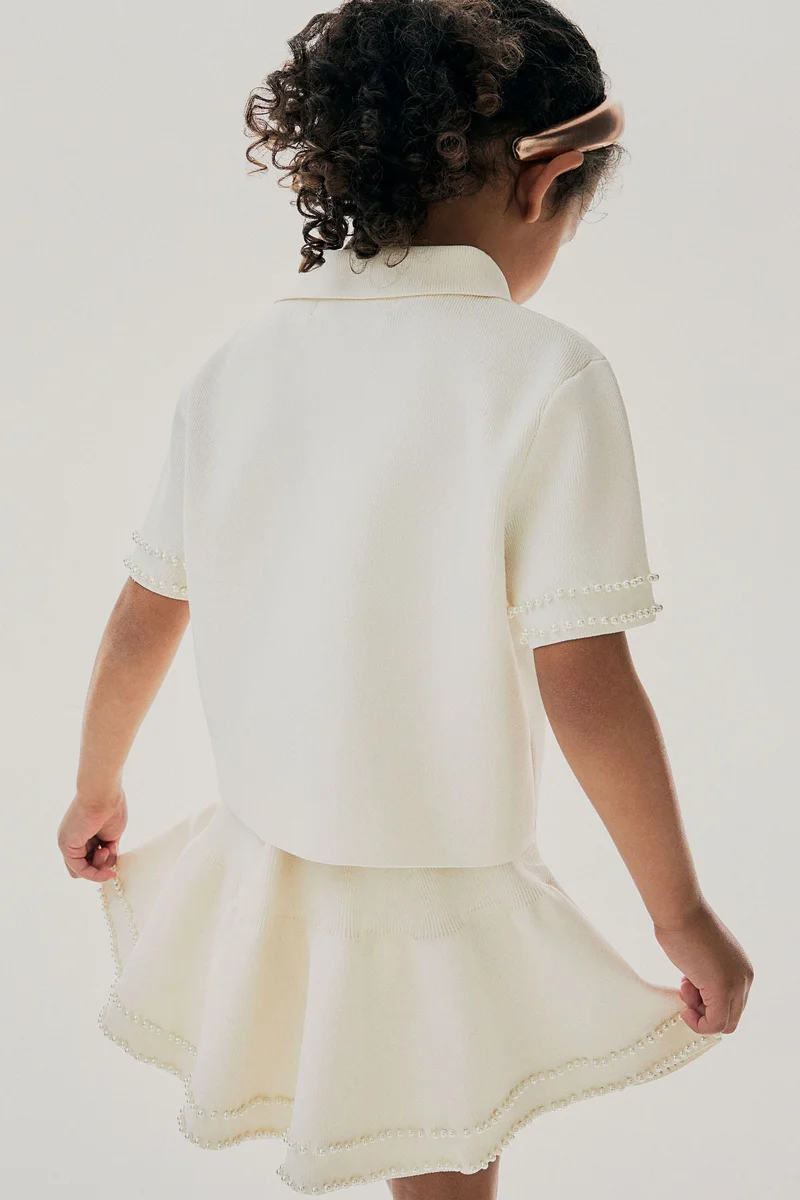 H&M Bead-embellished knitted skirt