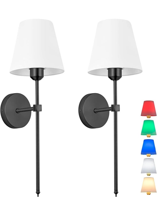 Generic - Wall Sconces Battery Operated Wall Lights Set Of 2 No Wiring Required For Sconces Remote Control Wall Light Dimmable Farmhouse Wall Lamp For Bedroom Mirror Living Room - Image 1