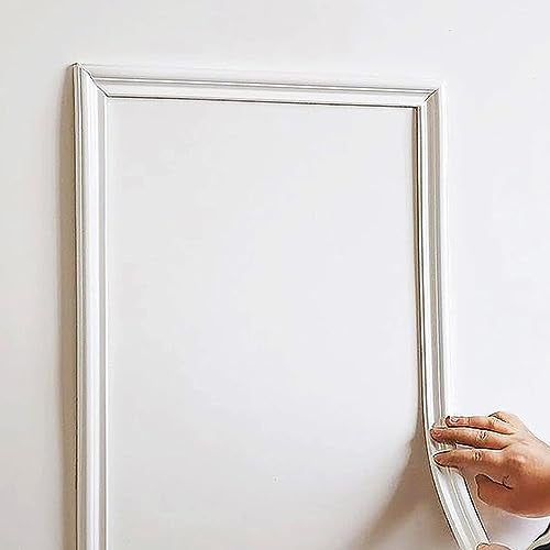 LaRolls Peel and Stick Flexible Wall Molding Trim Self Adhesive Decorative Strips, DIY 3D Ceiling Trim for Home Décor on Cabinet Door Mirror Frame, 1.3 in x 10 ft White - Image 1
