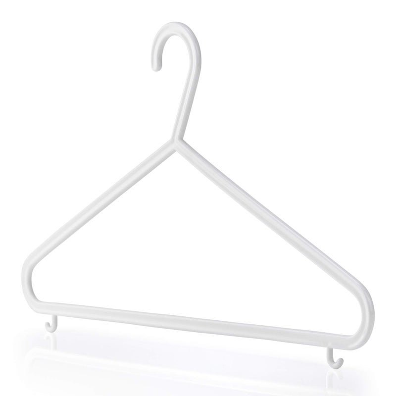 HANGERWORLD White Plastic Hangers 10 Pack 14inch No Shoulder Bump Slim SpaceSaving Hanger