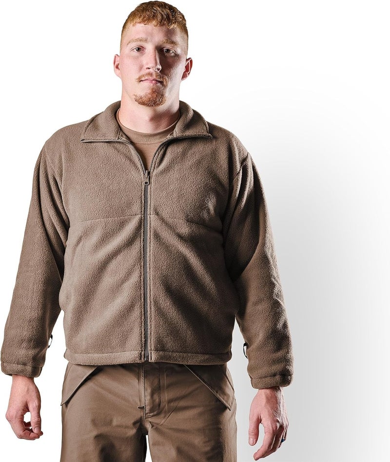 TRU-SPEC Men's Polar Fleece Jacket, Coyote, Medium Long - Image 2