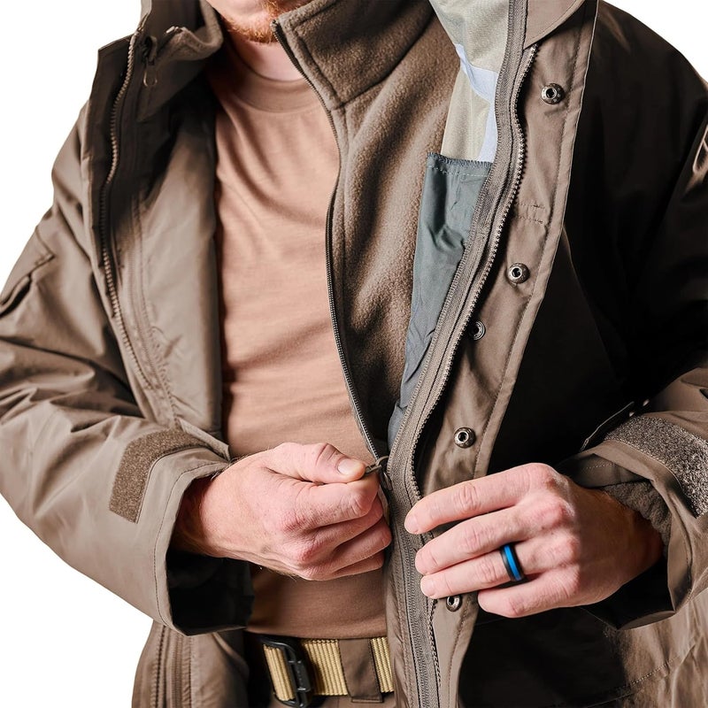 TRU-SPEC Men's Polar Fleece Jacket, Coyote, Medium Long - Image 4