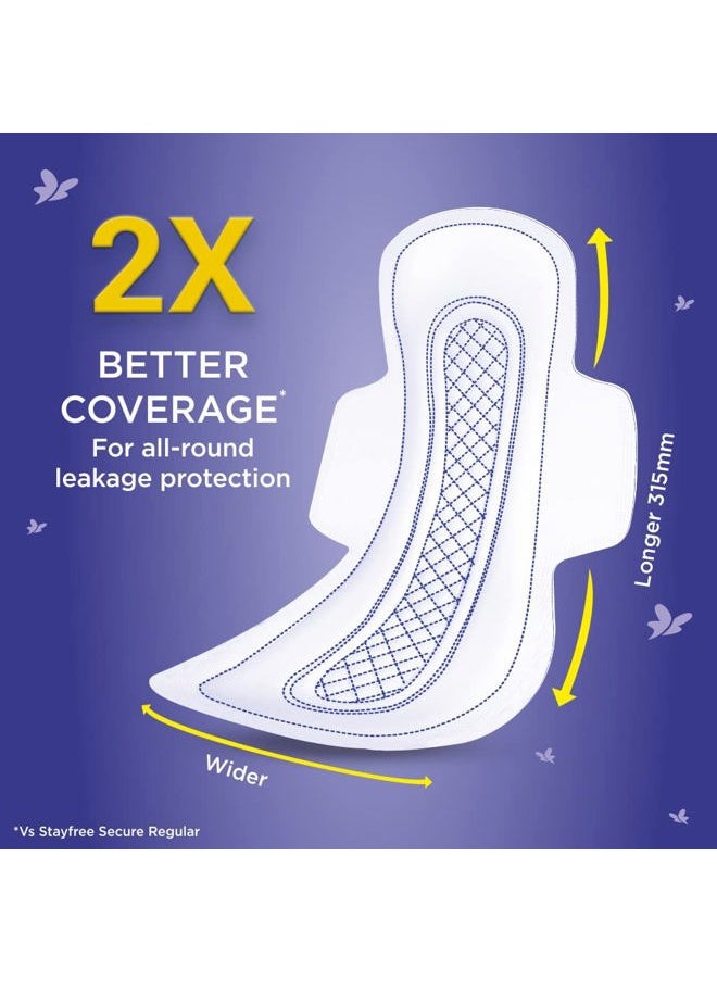 Stayfree - Dry Max All Night XL Dry Cover Sanitary Pads For Women With Wings, 28 Pads - Image 1