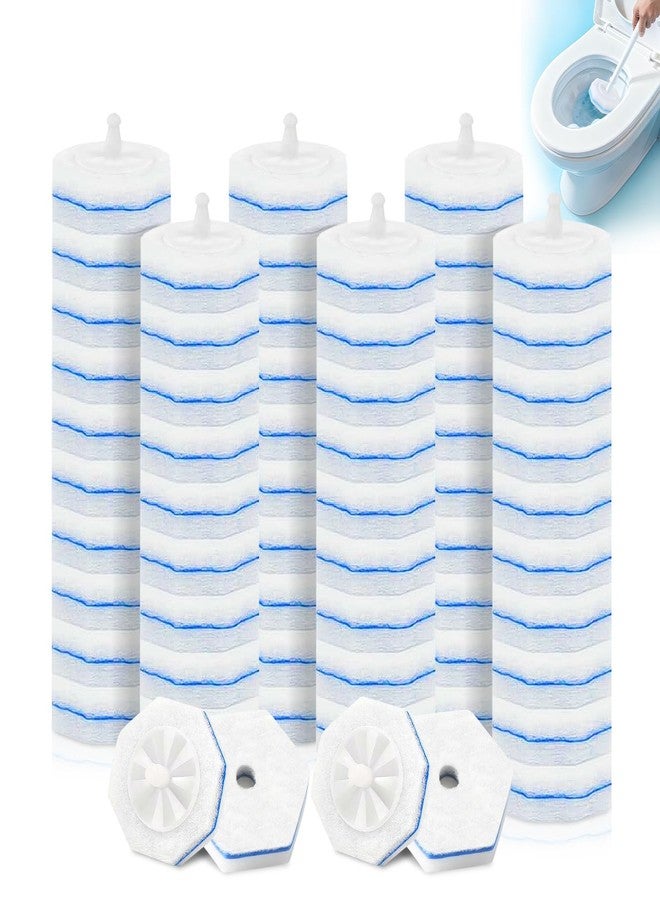 imdbean 64 Pcs Disposable Toilet Bowl Wand Refills, Toilet Bowl Cleaners Scrubber, 5X Cleaning Power Toilet Brush Heads Replacement Cleaner Refill Pads Compatible with Clorox - Image 1