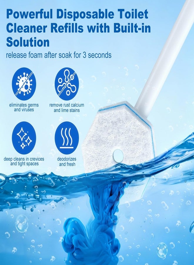 imdbean 64 Pcs Disposable Toilet Bowl Wand Refills, Toilet Bowl Cleaners Scrubber, 5X Cleaning Power Toilet Brush Heads Replacement Cleaner Refill Pads Compatible with Clorox - Image 5