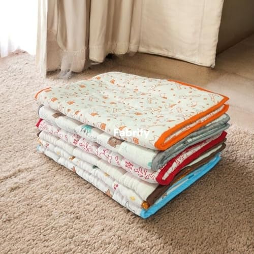 Fabrify New Born Baby Muslin Cotton Super Soft Mattress Bed Spread, Godadi, Quilt, Mattress, Baby Patter for Sleep | Baby Bed (Pack of 2) (Multi- Random Design) (0-6 Month) - Image 2