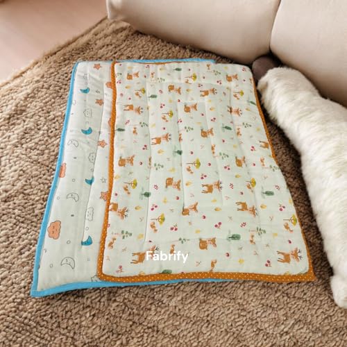 Fabrify New Born Baby Muslin Cotton Super Soft Mattress Bed Spread, Godadi, Quilt, Mattress, Baby Patter for Sleep | Baby Bed (Pack of 2) (Multi- Random Design) (0-6 Month) - Image 5