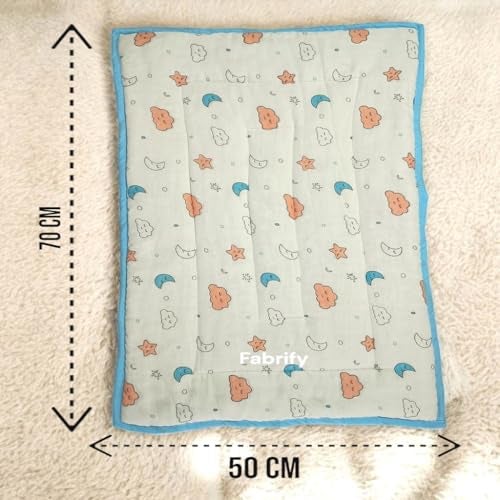 Fabrify New Born Baby Muslin Cotton Super Soft Mattress Bed Spread, Godadi, Quilt, Mattress, Baby Patter for Sleep | Baby Bed (Pack of 2) (Multi- Random Design) (0-6 Month) - Image 4